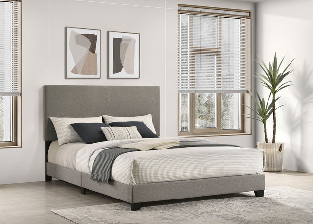 Furniture City Houma - Coaster - Dorian Fabric Upholstered Queen Panel Bed Taupe - 300851Q