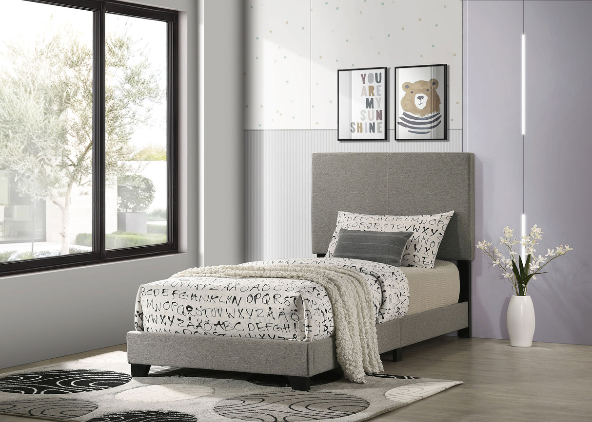 Furniture City Houma - Coaster - Dorian Fabric Upholstered Twin Panel Bed Taupe - 300851T