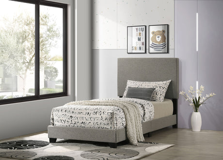 Furniture City Houma - Coaster - Dorian Fabric Upholstered Twin Panel Bed Taupe - 300851T