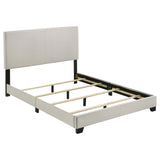 Furniture City Houma - Coaster - Dorian Fabric Upholstered Full Panel Bed Cream - 300852F
