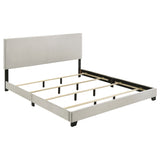 Furniture City Houma - Coaster - Dorian Fabric Upholstered California King Panel Bed Cream - 300852KW