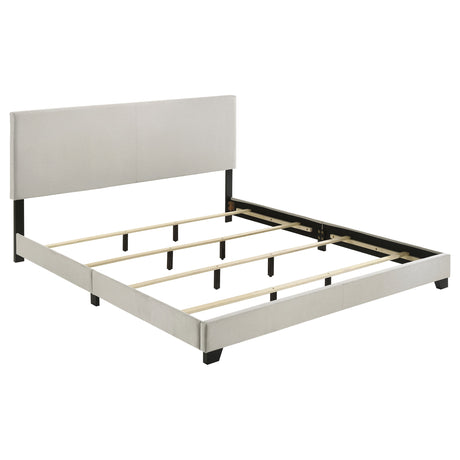 Furniture City Houma - Coaster - Dorian Fabric Upholstered California King Panel Bed Cream - 300852KW