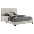 Furniture City Houma - Coaster - Dorian Fabric Upholstered Queen Panel Bed Cream - 300852Q