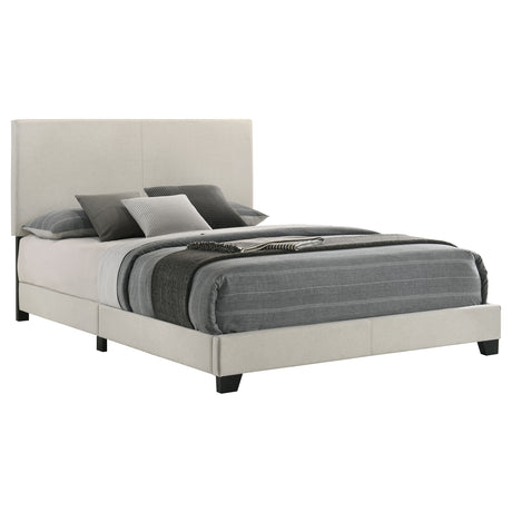 Furniture City Houma - Coaster - Dorian Fabric Upholstered Queen Panel Bed Cream - 300852Q