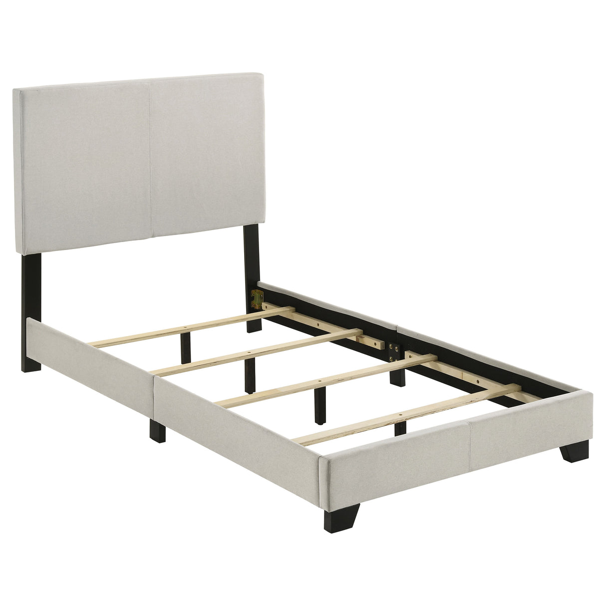 Furniture City Houma - Coaster - Dorian Fabric Upholstered Twin Panel Bed Cream - 300852T
