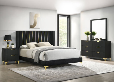 Furniture City Houma - Coaster - Kendall 4-piece Eastern King Bedroom Set Black - 301161KE-S4