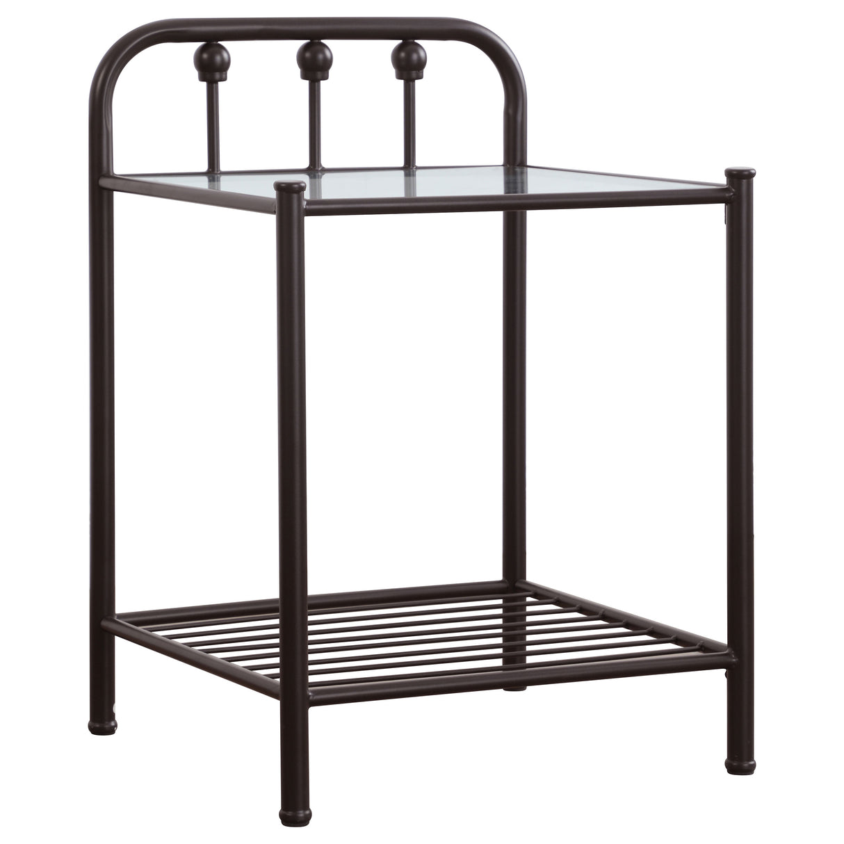 Furniture City Houma - Coaster - Livingston Metal 1-shelf Nightstand Dark Bronze - 301392