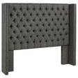 Furniture City Houma - Coaster - Bancroft Upholstered California King Wingback Headboard Grey - 301405KWB1