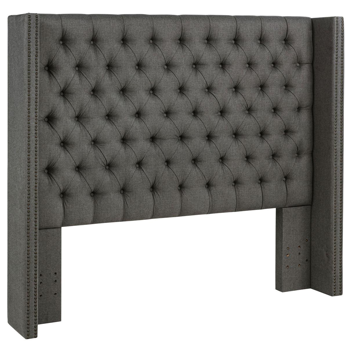 Furniture City Houma - Coaster - Bancroft Upholstered California King Wingback Headboard Grey - 301405KWB1