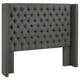 Furniture City Houma - Coaster - Bancroft Upholstered California King Wingback Headboard Grey - 301405KWB1