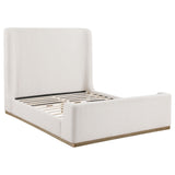Furniture City Houma - Coaster - Nala Upholstered Queen Sleigh Bed Cream - 302046Q