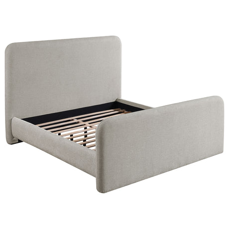 Furniture City Houma - Coaster - Wren Upholstered Eastern King Panel Bed Grey - 302052KE