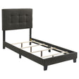 Furniture City Houma - Coaster - Mapes Upholstered Twin Panel Bed Charcoal - 305746T