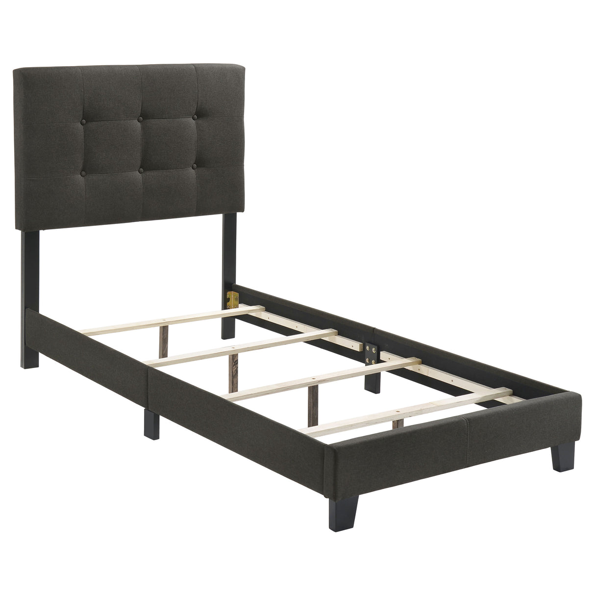 Furniture City Houma - Coaster - Mapes Upholstered Twin Panel Bed Charcoal - 305746T