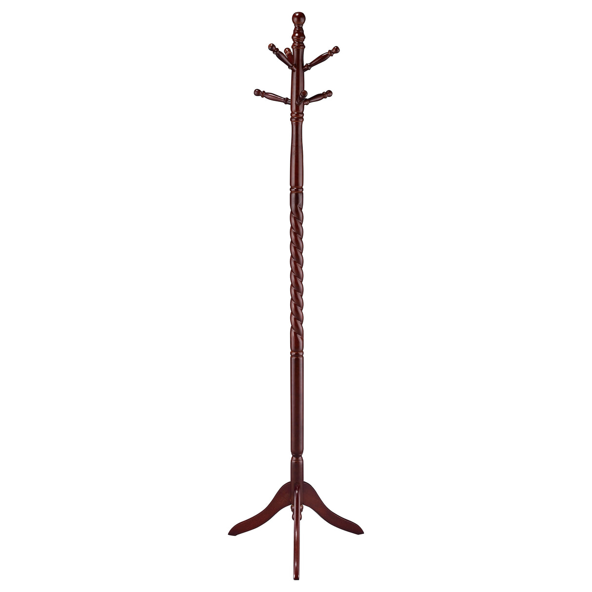 Furniture City Houma - Coaster - Riona 6 Hook Freestanding Wood Coat Rack Hat Hanger Merlot - 3058
