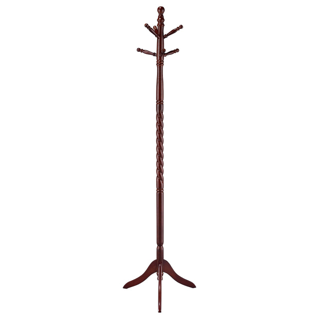Furniture City Houma - Coaster - Riona 6 Hook Freestanding Wood Coat Rack Hat Hanger Merlot - 3058