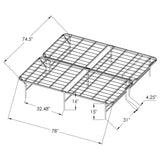 Mabel Metal Eastern King Mattress Support Platform Bed Black