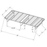 Mabel Metal Twin Extra Long Support Platform Bed Black