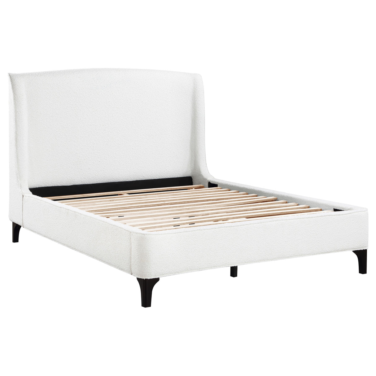Furniture City Houma - Coaster - Mosby Upholstered Queen Wingback Bed Snow - 306020Q