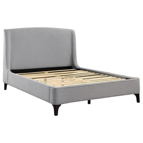 Furniture City Houma - Coaster - Mosby Upholstered Queen Wingback Bed Grey - 306021Q