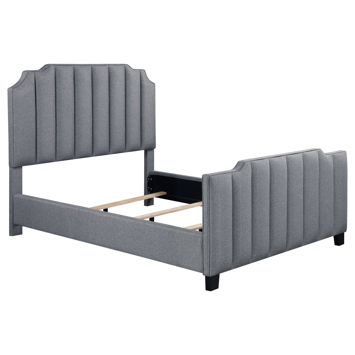 Furniture City Houma - Coaster - Fiona Upholstered Full Panel Bed Light Grey - 306029F