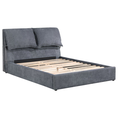 Furniture City Houma - Coaster - Laurel Upholstered Queen Panel Bed Dark Grey - 306041Q