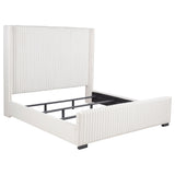 Furniture City Houma - Coaster - Natasha 65-inch Upholstered Eastern King Wingback Bed Cream - 306051KE