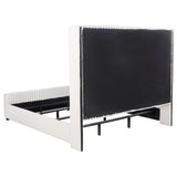 Natasha 65-inch Upholstered Eastern King Wingback Bed Cream