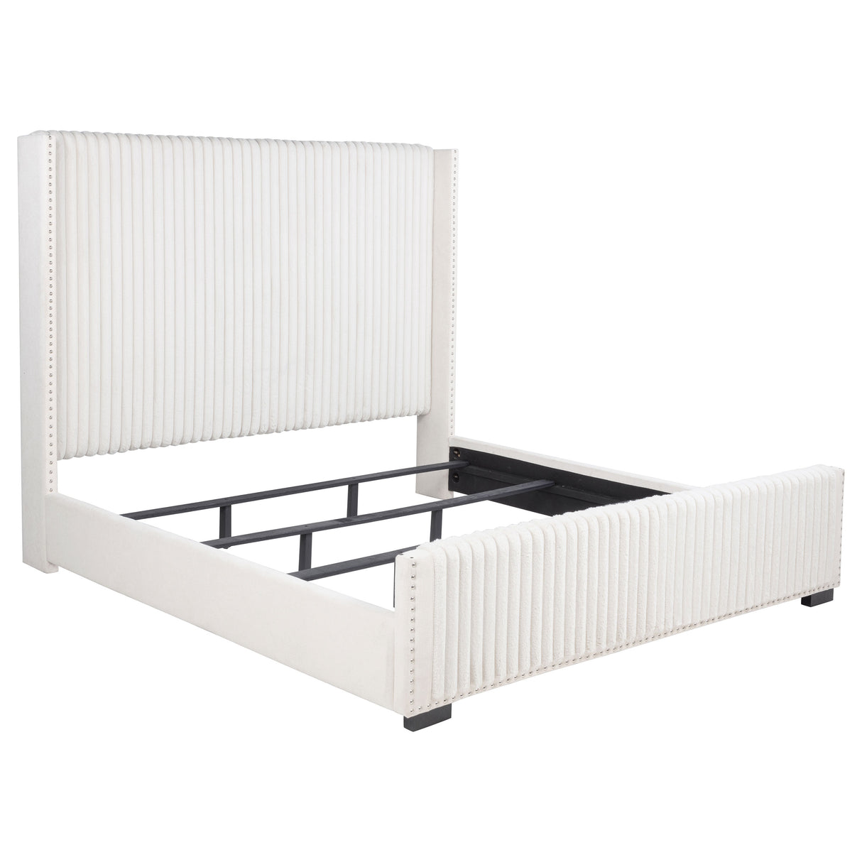 Furniture City Houma - Coaster - Natasha 65-inch Upholstered California King Bed Cream - 306051KW