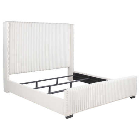 Furniture City Houma - Coaster - Natasha 65-inch Upholstered California King Bed Cream - 306051KW