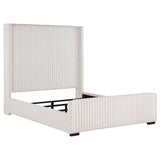 Furniture City Houma - Coaster - Natasha 65-inch Upholstered Queen Wingback Bed Cream - 306051Q