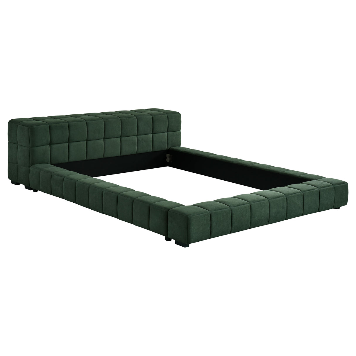 Furniture City Houma - Coaster - Trinity Upholstered Cal King Platform Bed Green - 306120KW