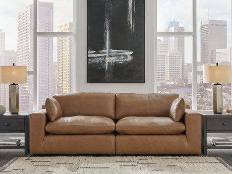 Furniture City Houma - Ashley Furniture - Emilia 2-Piece Sectional Loveseat - RAF 2-Piece Sectional Loveseat / Caramel - 30901S1