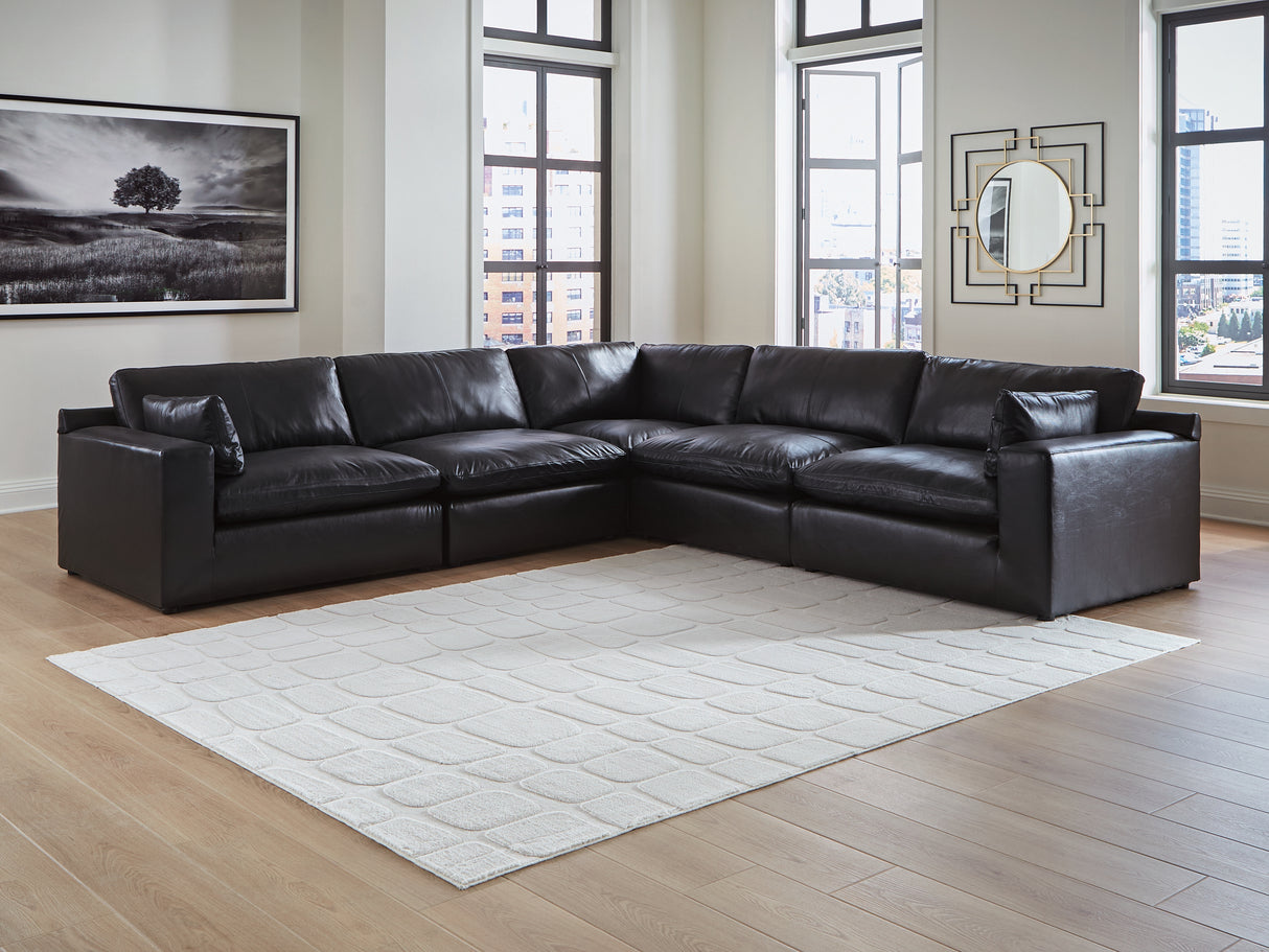 Furniture City Houma - Ashley Furniture - Emilia 5-Piece Sectional - RAF 5-Piece Sectional / Black - 30902S4