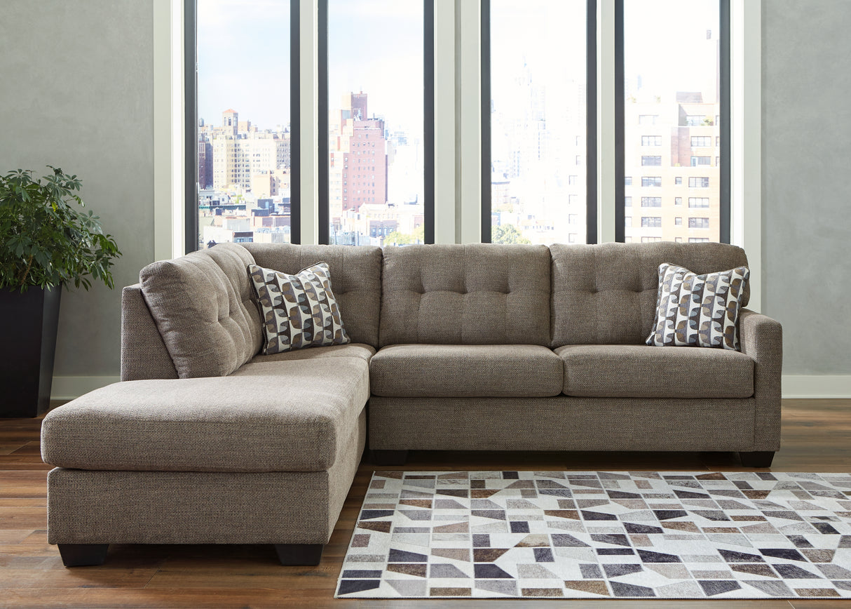 Furniture City Houma - Ashley Furniture - Mahoney 2-Piece Sectional with Chaise - RAF 2-Piece Sectional with Chaise / Chocolate - 31005S1