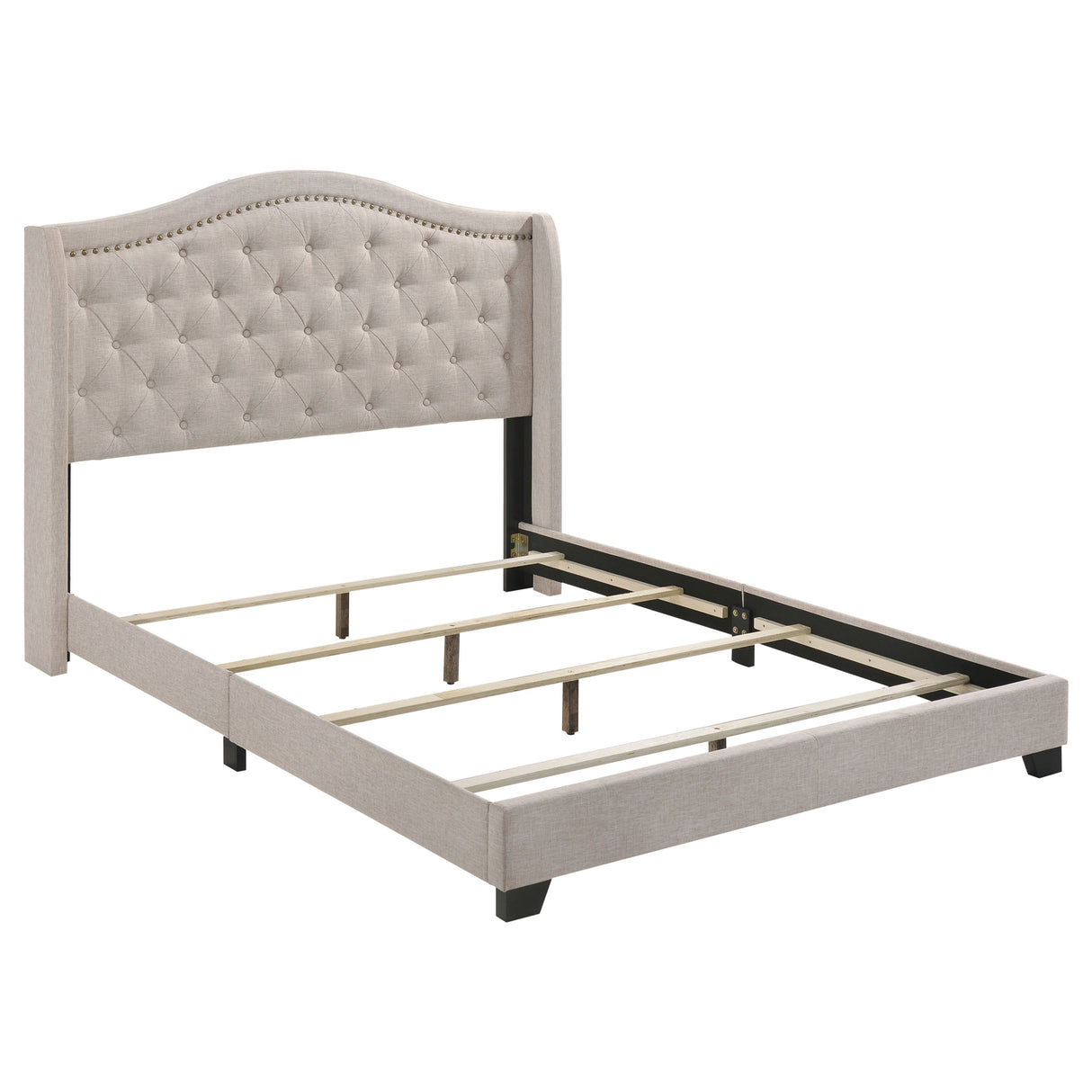 Furniture City Houma - Coaster - Sonoma Upholstered Full Wingback Bed Beige - 310073F