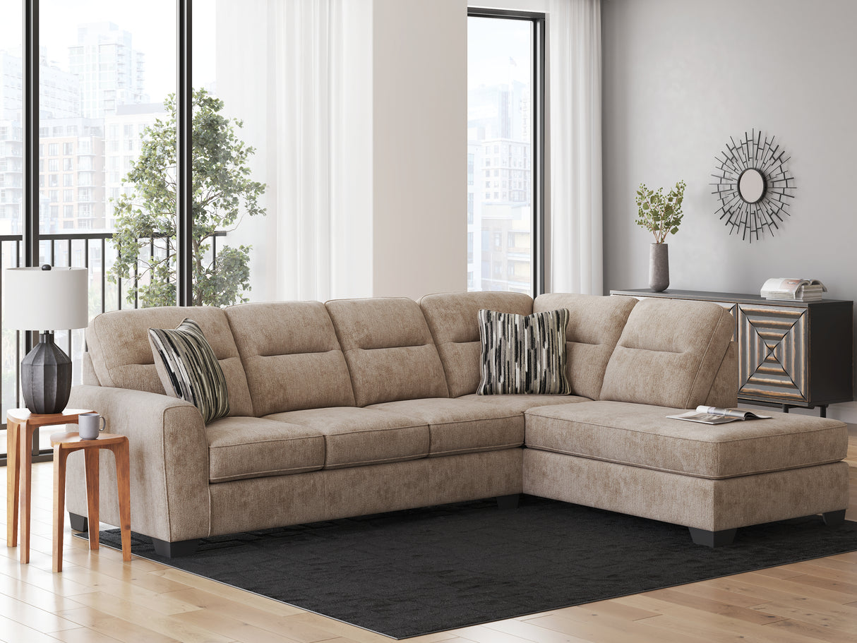 Furniture City Houma - Ashley Furniture - Olten Sectional - LAF 2-Piece Sectional with Chaise / Mocha - 31304S2
