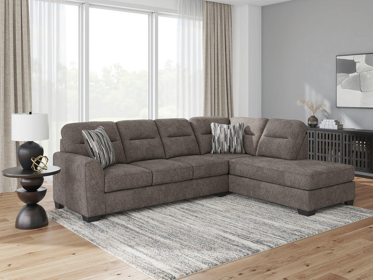 Furniture City Houma - Ashley Furniture - Olten Sectional - RAF 2-Piece Sectional with Chaise / Graphite - 31305S1