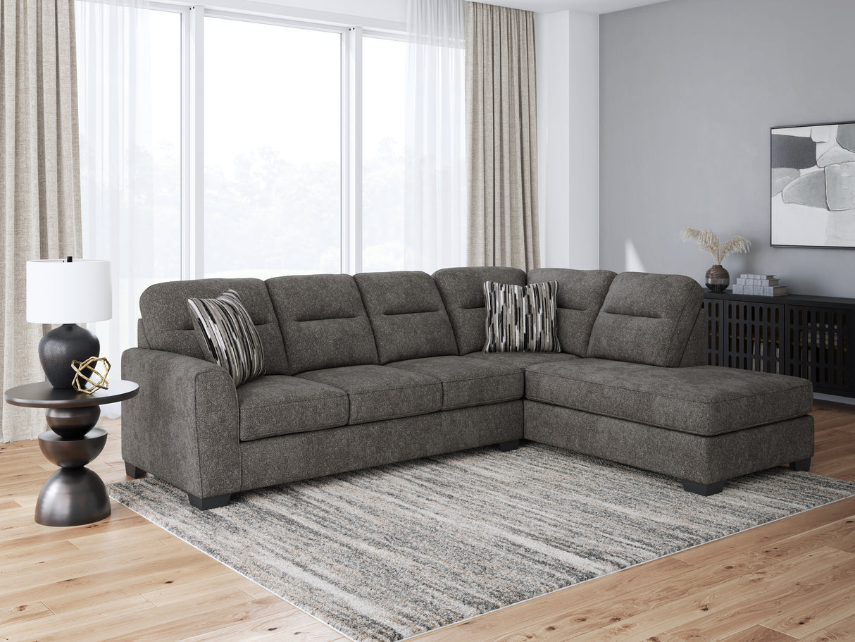 Furniture City Houma - Ashley Furniture - Olten Sectional - LAF 2-Piece Sectional with Chaise / Graphite - 31305S2