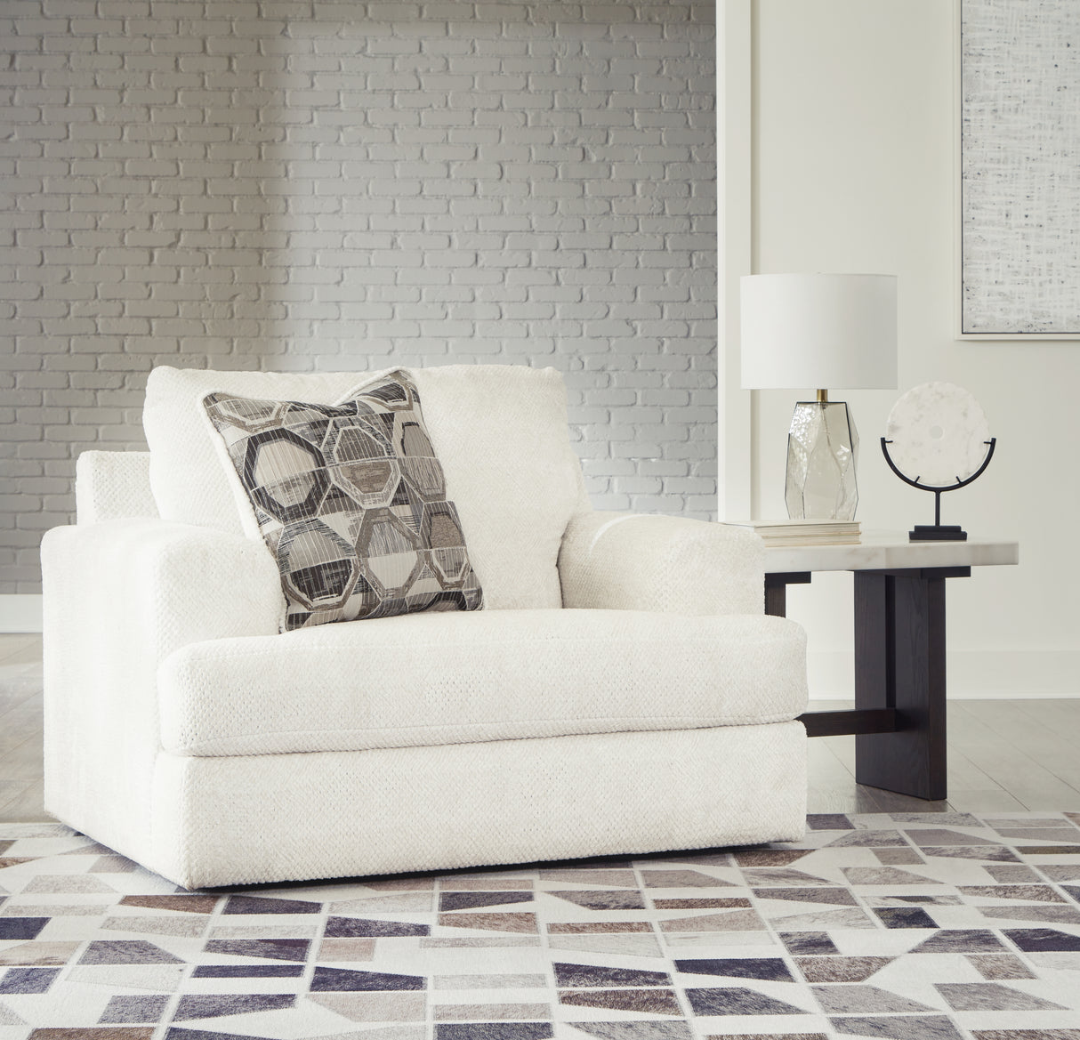 Karinne Loveseat, Oversized Chair and Accent Ottoman