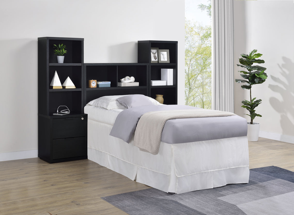 Westpark 49-inch Twin Bookcase Headboard Black
