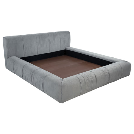 Furniture City Houma - Coaster - Wilshire Upholstered Eastern King Platform Bed Grey - 315981KE