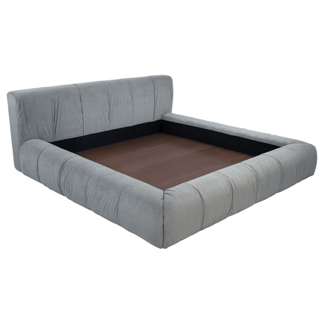 Furniture City Houma - Coaster - Wilshire Upholstered California King Platform Bed Grey - 315981KW