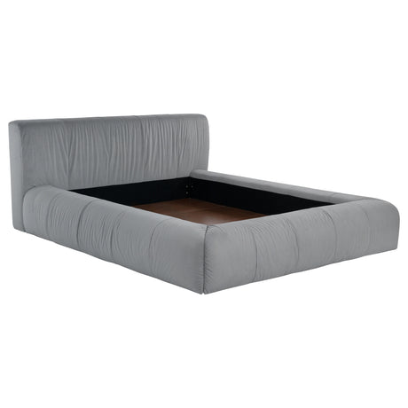 Furniture City Houma - Coaster - Wilshire Upholstered Queen Platform Bed Grey - 315981Q