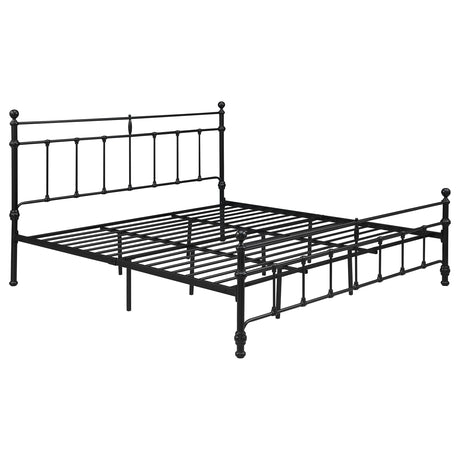 Furniture City Houma - Coaster - Novak 48-inch Metal Eastern King Open Frame Bed Matte Black - 316001KE