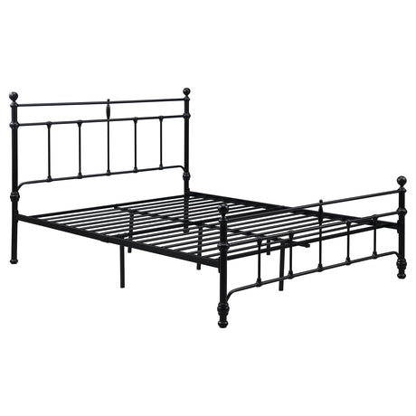 Furniture City Houma - Coaster - Novak 48-inch Metal Queen Open Frame Bed Matte Black - 316001Q