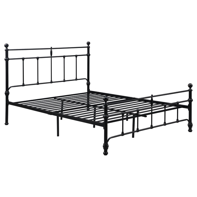Furniture City Houma - Coaster - Novak 48-inch Metal Queen Open Frame Bed Matte Black - 316001Q