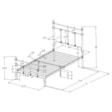 Novak 48-inch Metal Twin Open Frame Bed Matte Black
