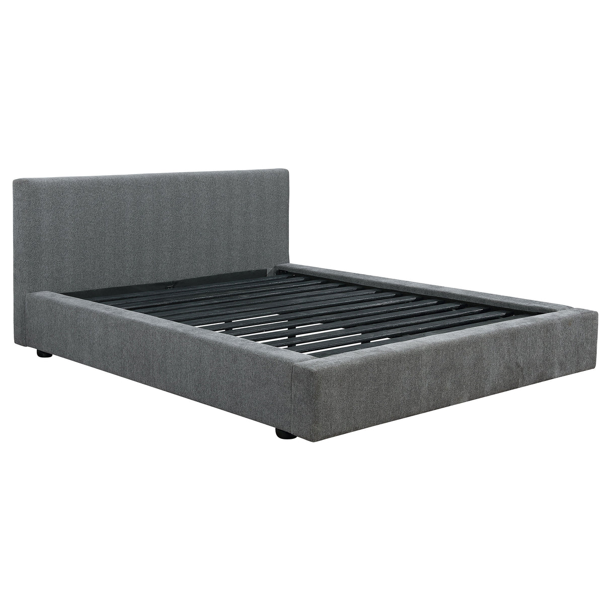 Furniture City Houma - Coaster - Gregory Upholstered Queen Panel Bed Graphite - 316020Q