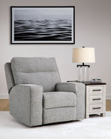 Biscoe - Power Recliner /Adj Headrest - Pewter